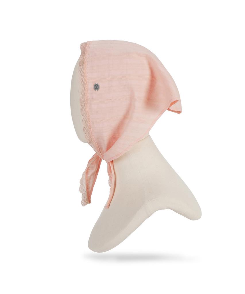 Bajal Va Curved Oval Metal Lace Bandana Pink