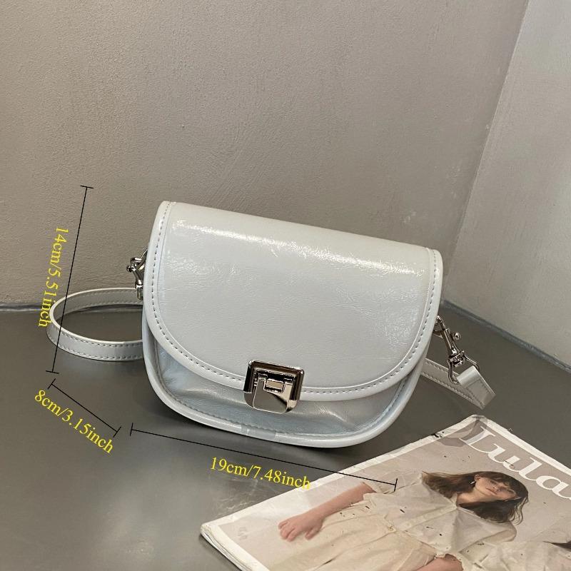 Top-layer Oil-Waxed Cowhide Leather Women's Messenger Bag, Fashiable and Elegant Clamshell Bag for Ladies Small Phe Purse
