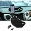LLKUANG Black ABS Car Center Console Dash Table Storage Tray Fit for Toyota Tundra 2014-2021 Instrument Organizer 360° Rotating Phone Holder Cradle