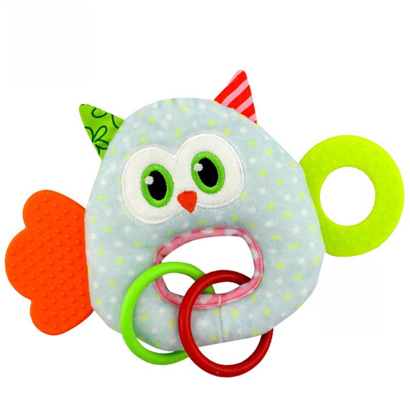 Brinquedo de mão para bebê, chocalho, música, goma de mascar, pode morder, treinamento de preensão do bebê