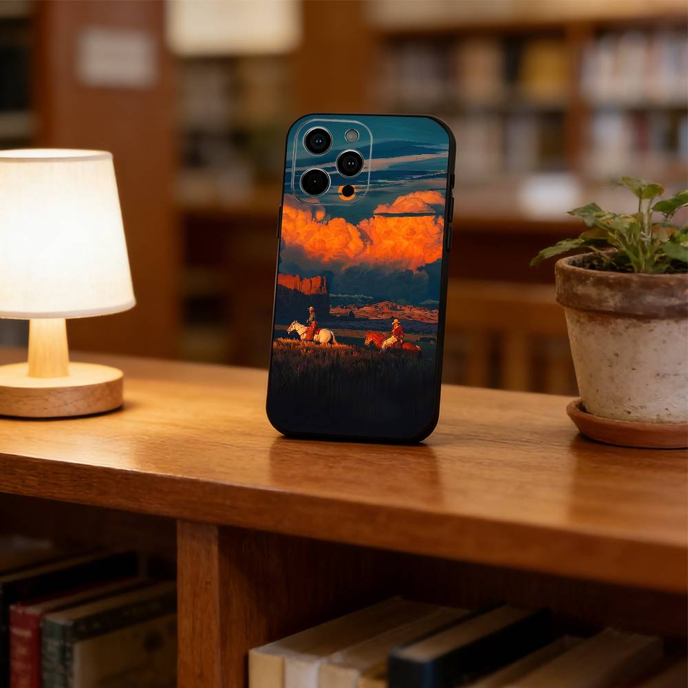 Cowboy Phone Case For iPhone 17, 16,15,14,13,12,11 Plus,Pro Max, Others Soft Black Cover