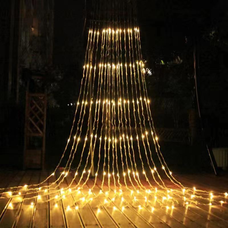 LED-Wasserfall-Lichtervorhang: 3x6 Dekorative Fließlichter für Innen/Außen für Garten, Flur, Einkaufszentrum, Park - 220V Stecker.