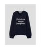 8SECONDS Text Jacquard Round Pullover Navy