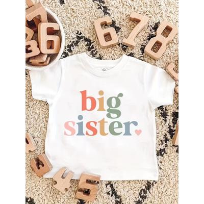 European Sizes Toddler Girls Letter Round Neck Tees Top | Kids Summer Clothes