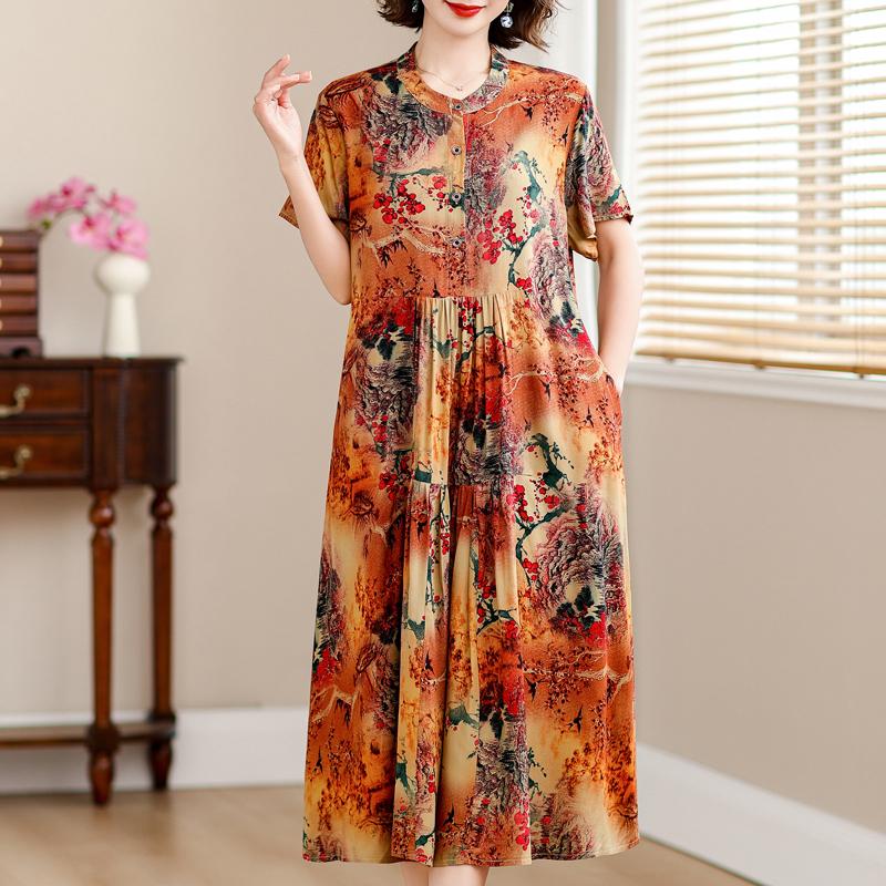 Lockere Kleider für Damen im Sommer, Übergröße, lässig, kurzärmelig, elegante Kleider für Damen, Vintage-Kleidung