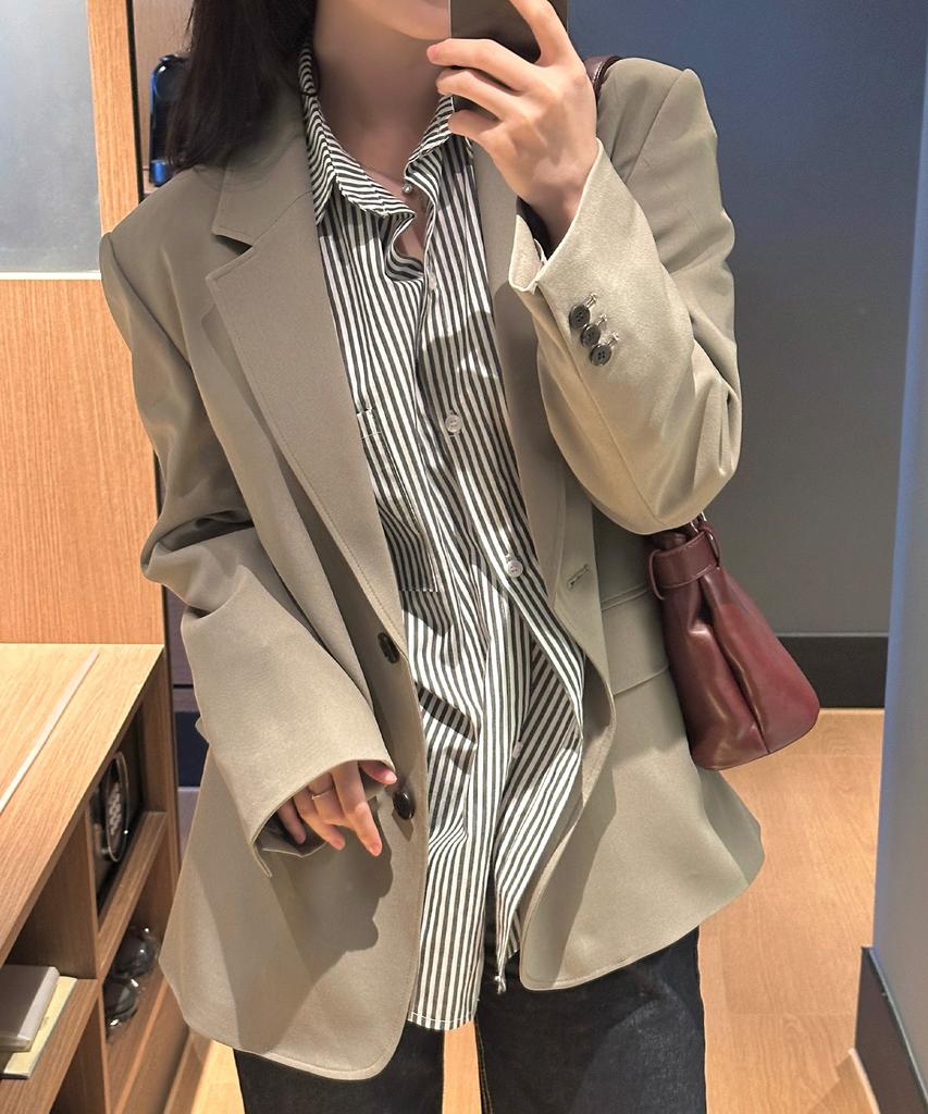 MIND BRIDGE WOMEN [W] Oversized Single Two-Button Blazer - 3 Colors