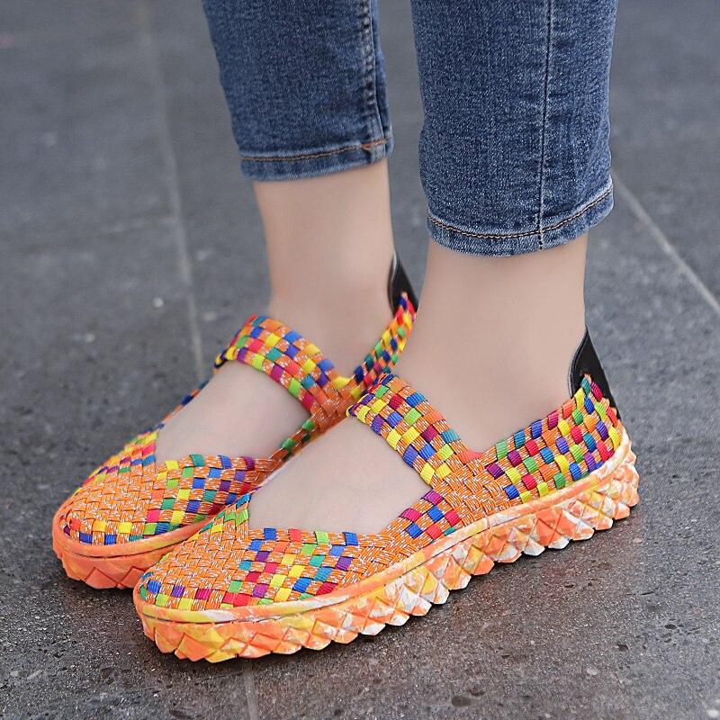 

Сандалии Мэри Джейн Женские летние сандалии Прогулочные пляжные ленивые туфли Женские повседневные мягкие плетеные туфли без застежек для воды 40