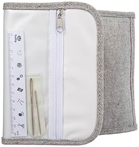 Tulip Szydełko, Aluminium Plastik, Złoty, Szary, Zamknięte: 17cm x 9cm Otwarty: 31,5cm x 17cm