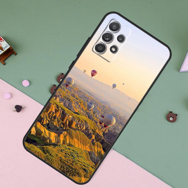Hot Air Balloon Travel Mountain For Samsung Galaxy A26 A56 A36 A16 A22 A32 A52 A54 A14 A55 A35 A15 A53 A33 A13 A05 A06 Case