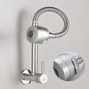 Stainless Steel Wall Mounted Faucet Single Cold Water Tap 360 Rotating Spout Washing Faucet Folding Neck Bathroom Kitchen Tap
