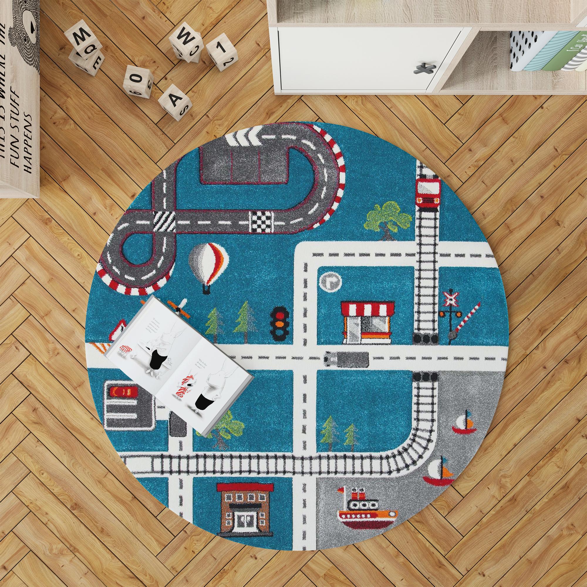 

Декоративным сплетенный хлопком низкопробный сплетенный машиной картины дороги, ковер комнаты тонкого пятна устойчивый Вашабле современный 50 x 50 cm