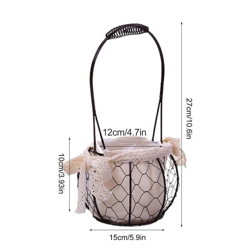 Iron Flower Baskets For Wedding Favors Floral Arrangement Flower Basket Succulent Greenery Baskets