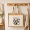 Sac Cabas Jute avec Poche J’peux pas j’ai Tartiflette J'peux pas minimaliste | Toile de Jute et Coton 21 L Fond Plat Anses 65 cm