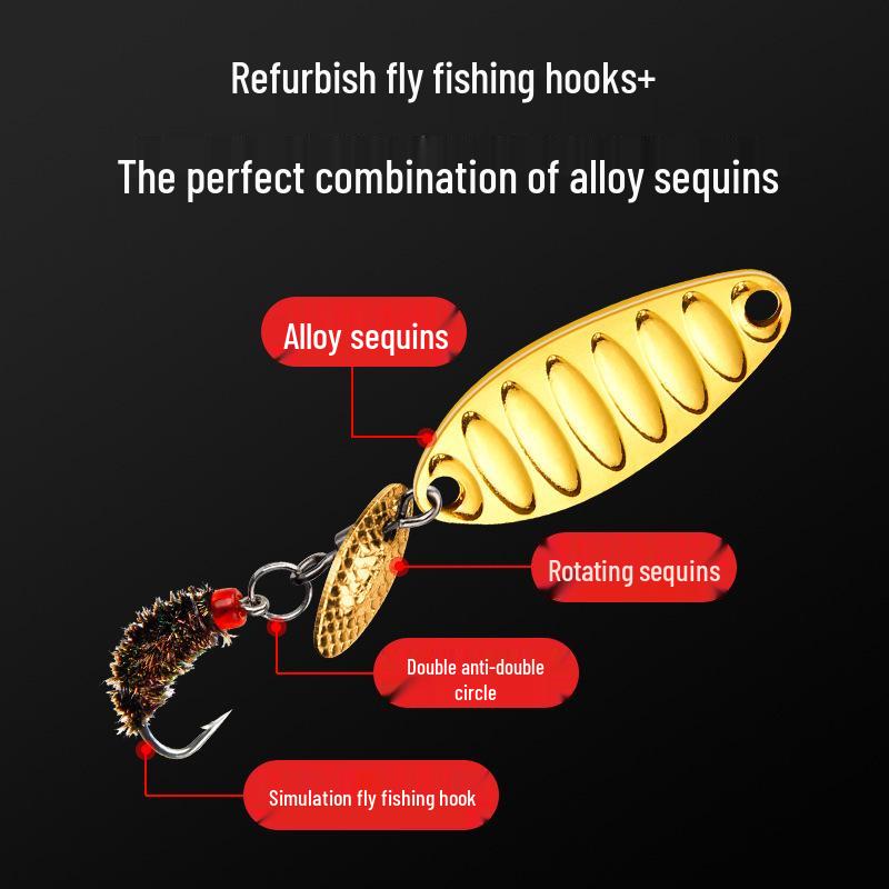 Modified Fly Fishing Hooks: Flat Vibration Spinner, Dragon Scale Micro Lures for Mandarin Fish & Crucian Carp