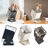 Knife Block with Drain Tray, Rustproof Non Slip Swivel Storage Organizer with Scissors Slot, Kitchen Knife Holder