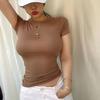 Korean Style Slim Fit Women's Solid Color Short-Sleeve T-Shirt