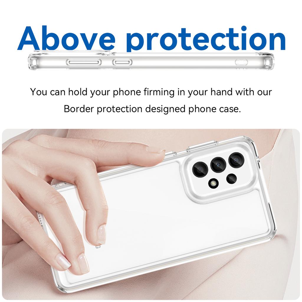 Phone Cover for Samsung Galaxy A33 5G Clear Case with Electroplating Buttons (Big Rear Lens Hole)