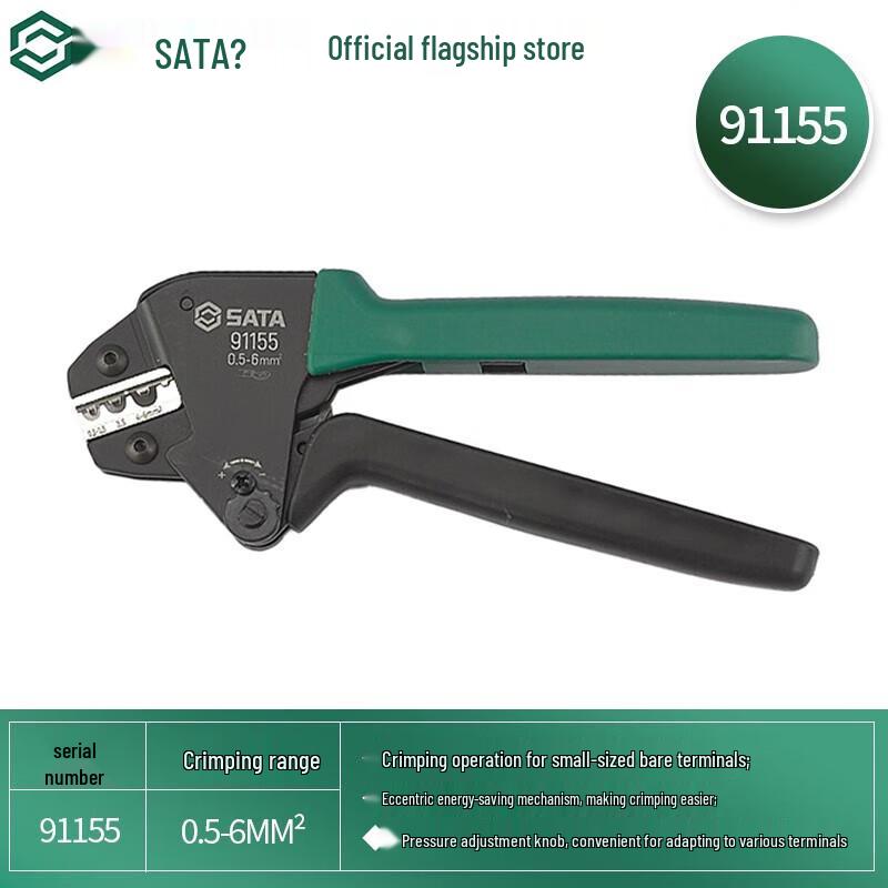 SATA 91155 Effort-Saving Bare Terminal Crimping Pliers