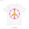 Peace Sign Jersey T Shirt Support Life Hippie Flower Power Vintage Washed Breathable Designer Clothes Fashion Stretched Casual