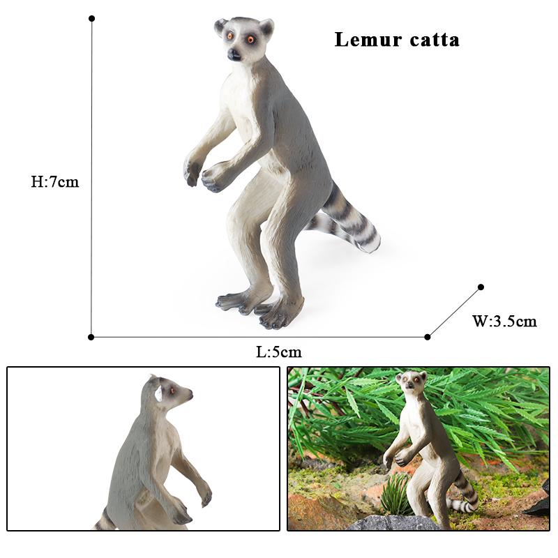 Oenux Simulation Wild Figurines Lesser Panda Raccoon Lemur Model Action Figures Forest Animals Home Education Kids Toy Gift