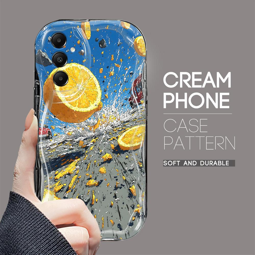 

Милый мультяшный узор, кремовая текстура, мягкий силиконовый чехол с волнистыми краями, чехол для телефона Samsung Samsung A71 чёрный