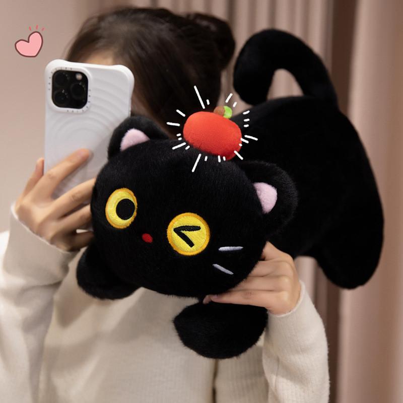 Apple Cat Plush Toy With Pp Cotton Filling For Kids And Gifts