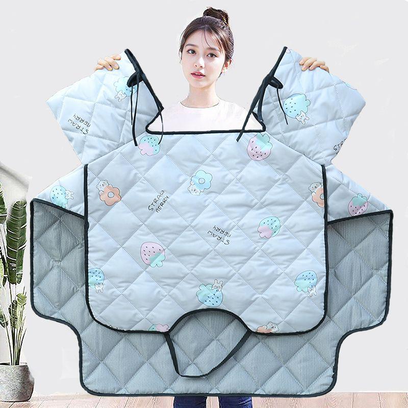 Four Seasons Electric Motorcycle Windshield Cover with Sunshade, Breathable Pockets, and Side Wings for Year-Round Protection.