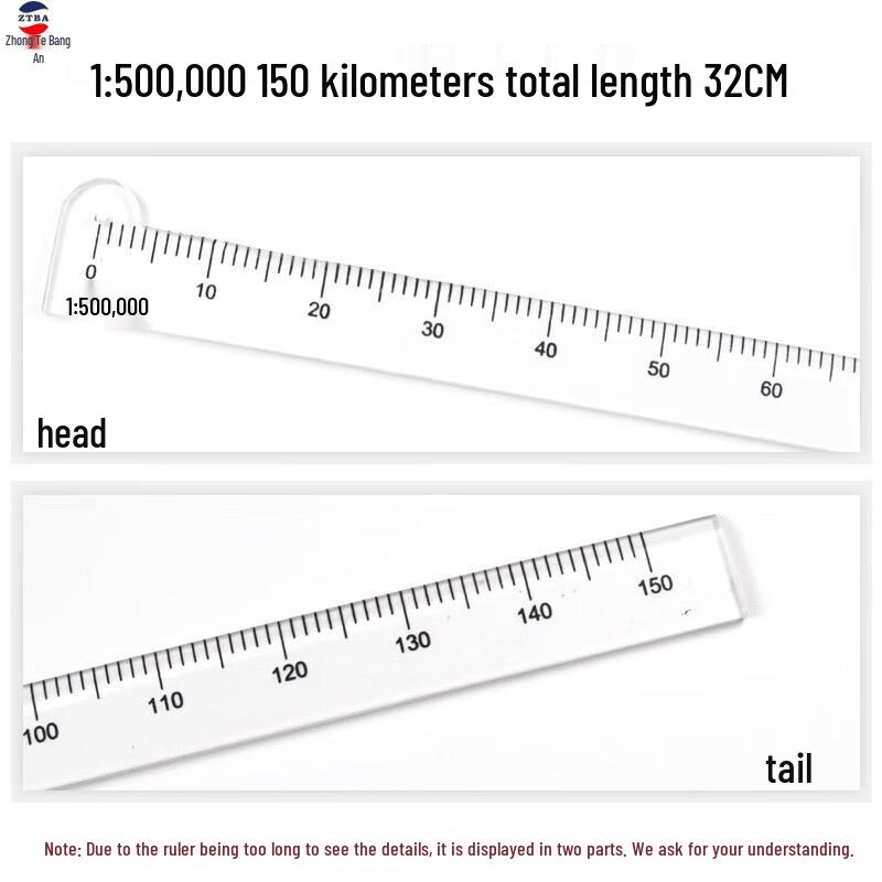 Zhongtebang Professional Mapping  Navigation Scale Ruler 32CM