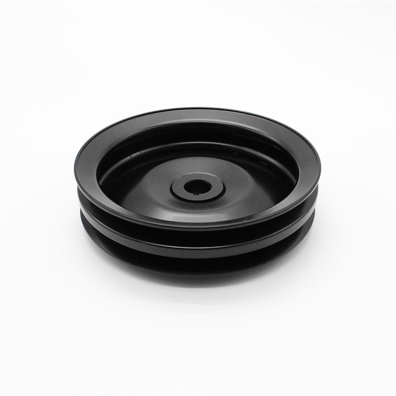 Black Double Groove Power Steering Pump Pulley Key Way Parts For GM SBC BBC Chevy 350 454
