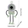 Desktop Fan Robot Shape Portable Rechargeable Personal Cooler With LED Light Portable Fan With Suction Cups For Home Kitchen