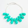 Exaggerated Water Drop Resin Pendant Choker Necklace Women Boho Clavicle Chain Statement Jewelry Gift