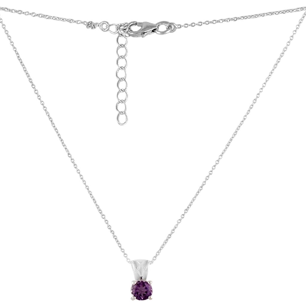 Silver Necklace with Natural Amethyst 0.743ct (2126584)