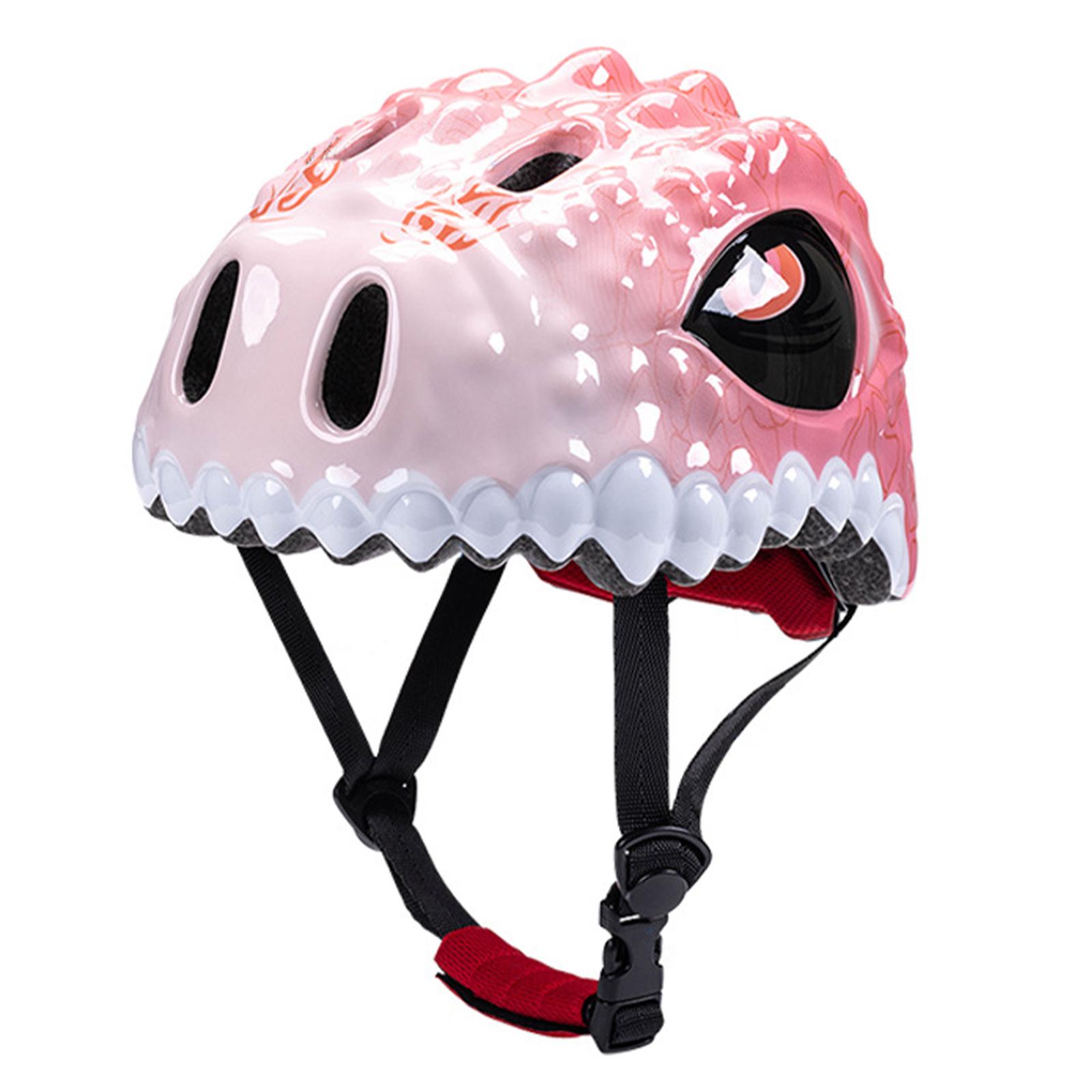 

Детский велосипедный шлем для малышей, регулируемый шлем с динозавром, дышащий шлем для катания на коньках для мальчиков и девочек розовый