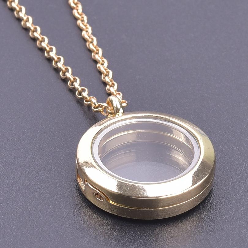 25-35mm Round Locket Charm Necklaces For Women Men Accessories Cage Floating Locket Pendant Necklace Fashion Jewelry Anniversary