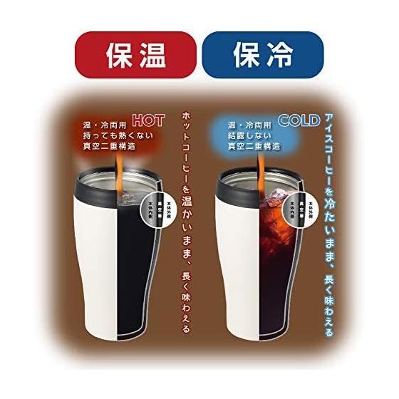 Doshisha Tumbler with Lid Convenience Store Mug Direct Type Vacuum Insulated Direct Drip 360ml White CBCT400WH