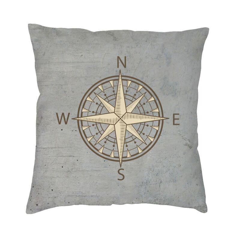Pirate Map Nautical Sea Print Square Pillowcover Home Decor Skull Sailor Cushions Throw Pillow Living Room Doublesided Printing