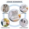 Double Layer Kitchen Dish Rack Foldable No Installation Drainage Storage Utensil Organizer