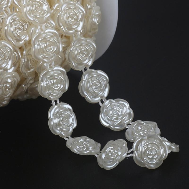 Artificial Pearls String Beads Chain for Wedding Decoration Imitation Pearls String Beads for Craft Candle Bouquets
