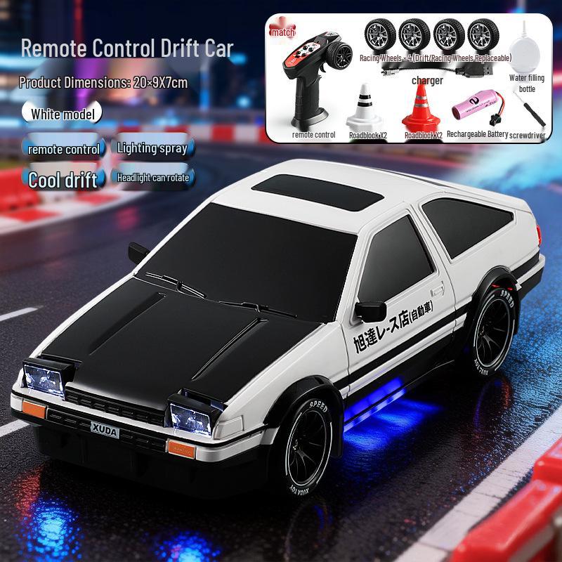 High-Speed RC AE86 Drift Racing Car – Four-Wheel Drive Remote Control Toy for Kids One Battery