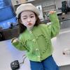 Girls Flower Sweater Cardigan Spring and Autumn Children Fashion Knitwear