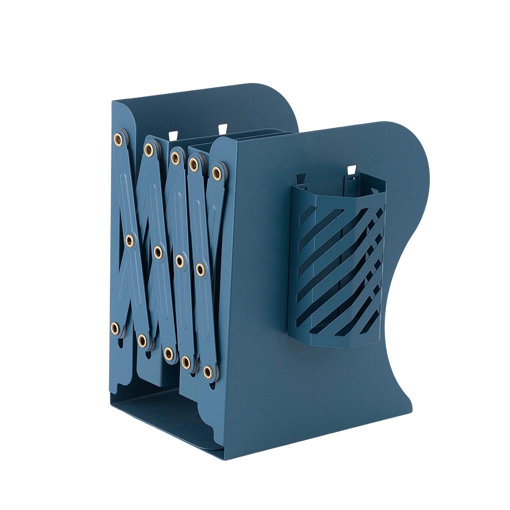 Bookend Stretchable Adjustable Anti-rust Book End with Pencil Holder