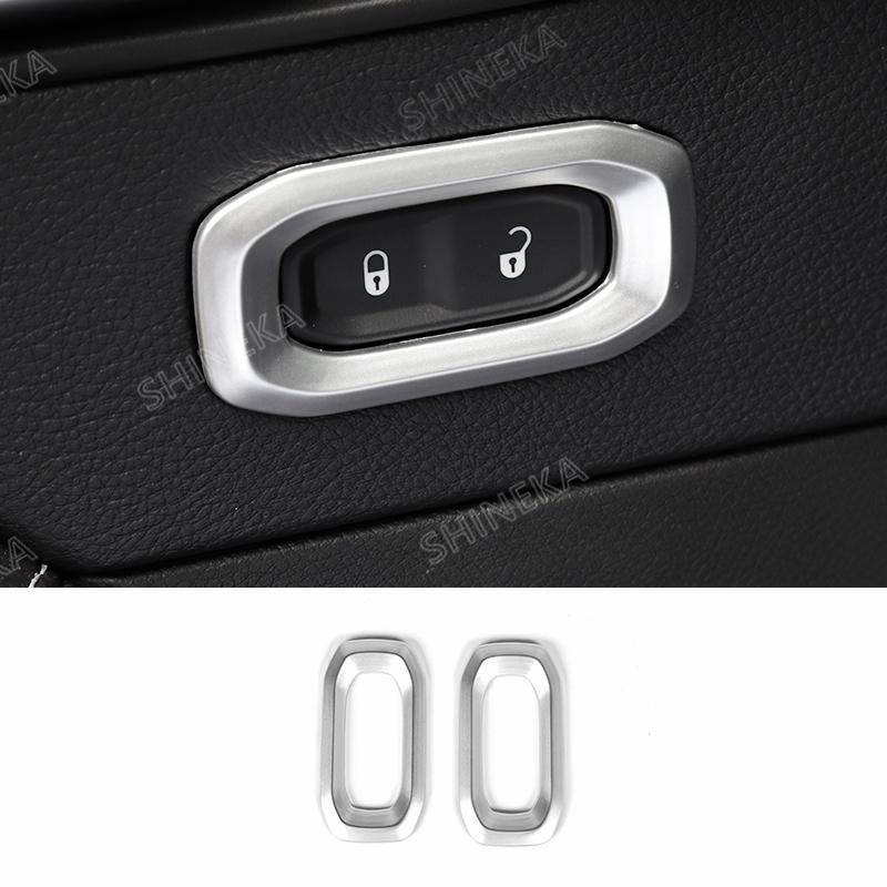 

SHINEKA салон автомобиля серебряные декоративные наклейки на центральную консоль аксессуары для Jeep Gladiator JT для Jeep Wrangler JL Door lock switch