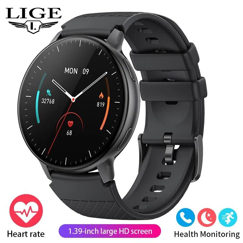 

Fashion Smartwatch For Men Women Bluetooth Call Waterproof Sports Fitness Watches Blood Oxygen Healthy Women Smartwatch Man чёрный