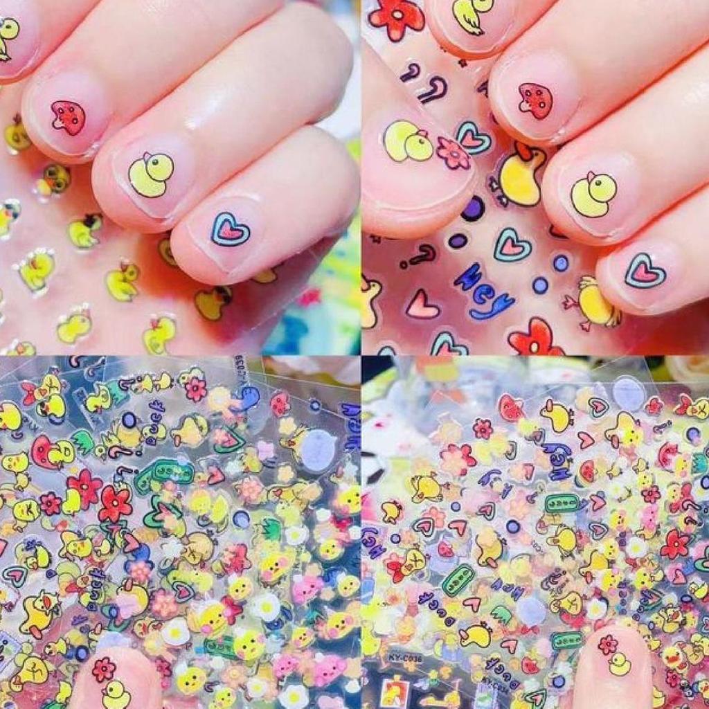 Vattentäta Nagelklistermärken med Tecknade Figurer för Barn - Söta Prinsess- & Kaninmotiv för Barn