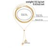 SHIXIN 3Pcs/Set Hip-hop Multi-layer CCB Beaded Chain Necklace for Women Trendy Metal Heart-shaped Pendant Clavicle Chain Jewelry