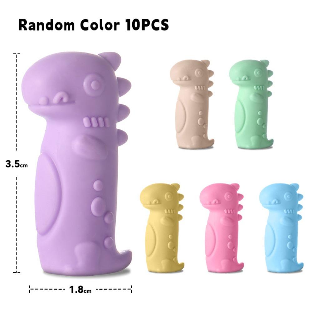 

10 ШТ. Форма Кота Захисний Ковпачок для Грифеля Олівця 2 в 1 Подовжувач Олівця Мультяшні Гумки Подарунок для Студентів Dinosaur