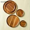 1 Piece of Natural Whole Wood South American Walnut Circular Handmade Plate, Round Sushi Plate, Dessert Fruit Bread Tableware