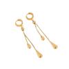Women's Adjustable Tassel Jewelry Set: Korean Water Drop Titanium Steel Earrings & Non-Fading Clavicle Chain
