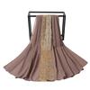 Lenço Hijab de Chiffon Bolha com Renda para Mulheres Muçulmanas Foulard Femme Musulman Lenços de Cabeça Islâmicos Toucados Árabes