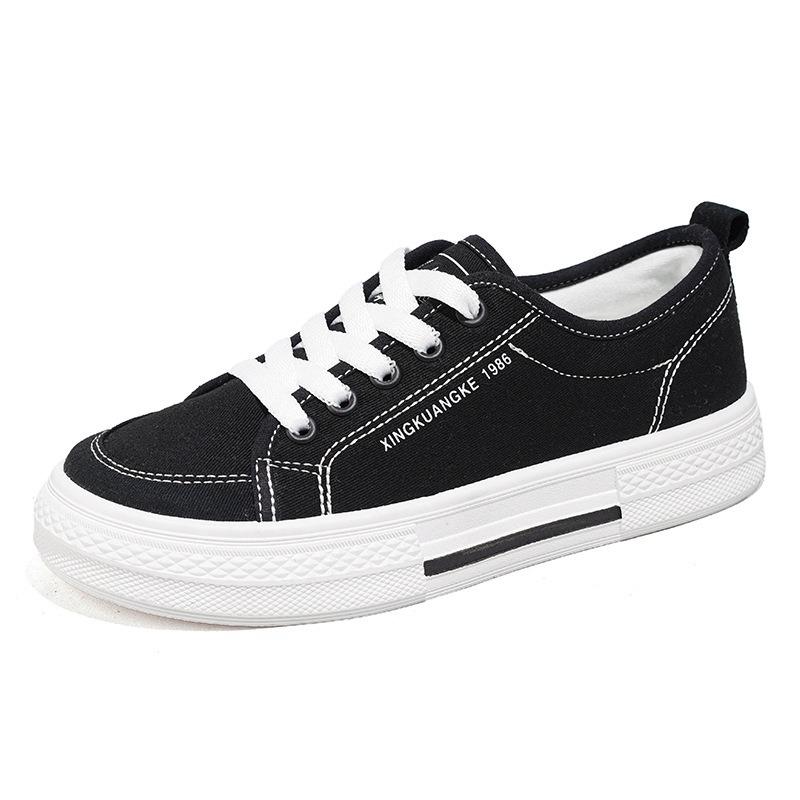 Fashion Comemore 2024 Spring New Canvas Shoes Women Flat Sports Leisure Women Shoe Soft Bottom Comfortable Black Cloth Shoes Sneakers 40